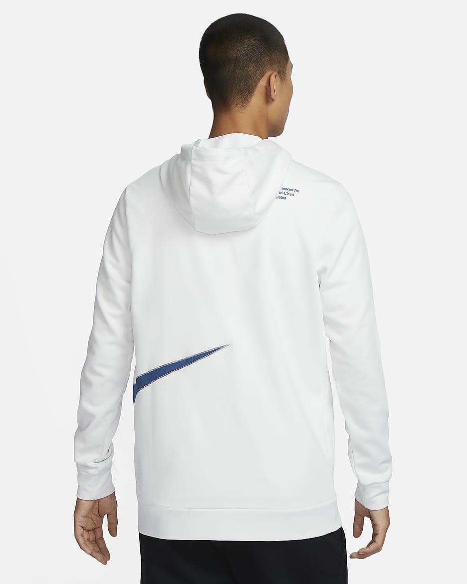 Nike dri fit hoodie white hotsell